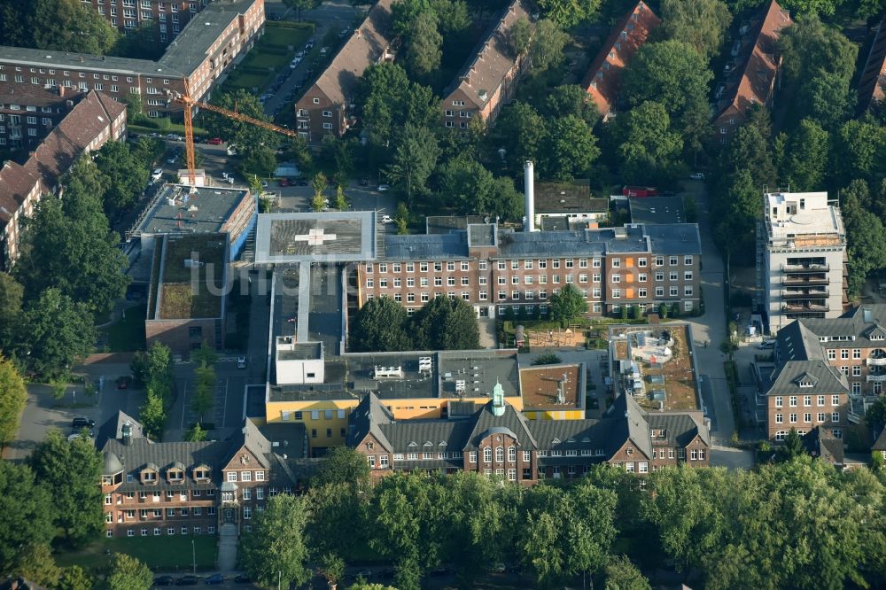 Hamburg aus der Vogelperspektive: Gelände des Krankenhauses Altonaer Kinderkrankenhaus an der Bleickenallee in Hamburg