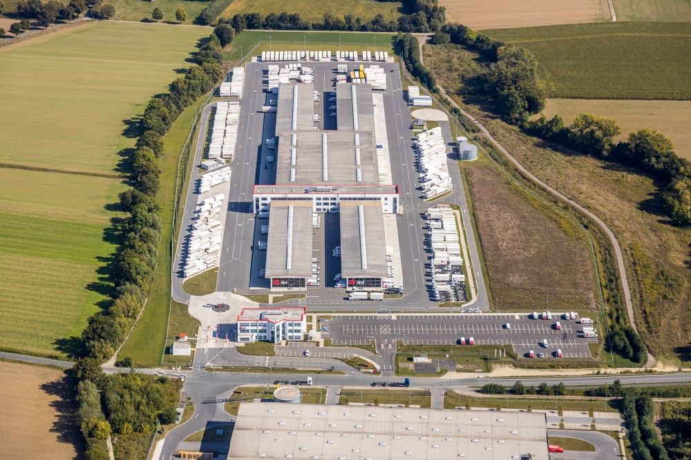 Luftbild Hamm - Gelände des Logistikzentrums der DPD Deutschland GmbH in Hamm im Bundesland Nordrhein-Westfalen, Deutschland