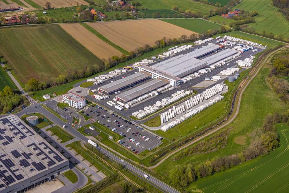 Luftaufnahme Hamm - Gelände des Logistikzentrums der DPD Deutschland GmbH in Hamm im Bundesland Nordrhein-Westfalen, Deutschland