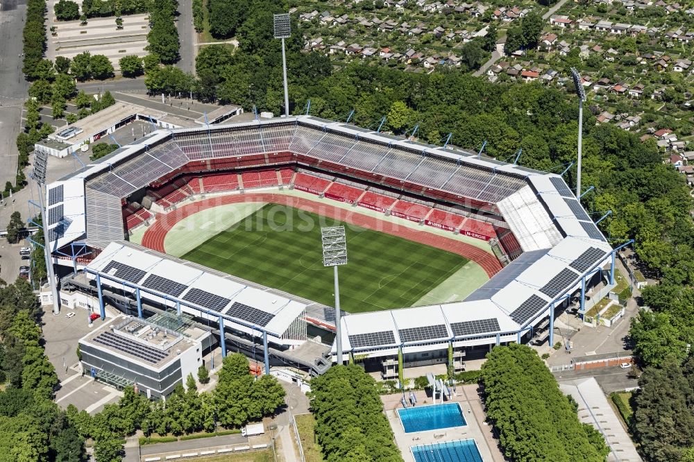 Nürnberg aus der Vogelperspektive: Gelände am Max- Morlock- Stadion in Nürnberg im Bundesland Bayern