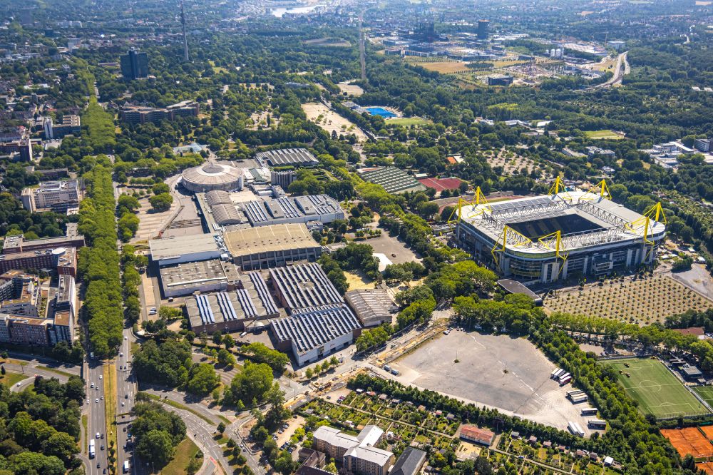 Luftaufnahme Dortmund - Gelände und Messehallen der Westfalenhallen in Dortmund im Bundesland Nordrhein-Westfalen