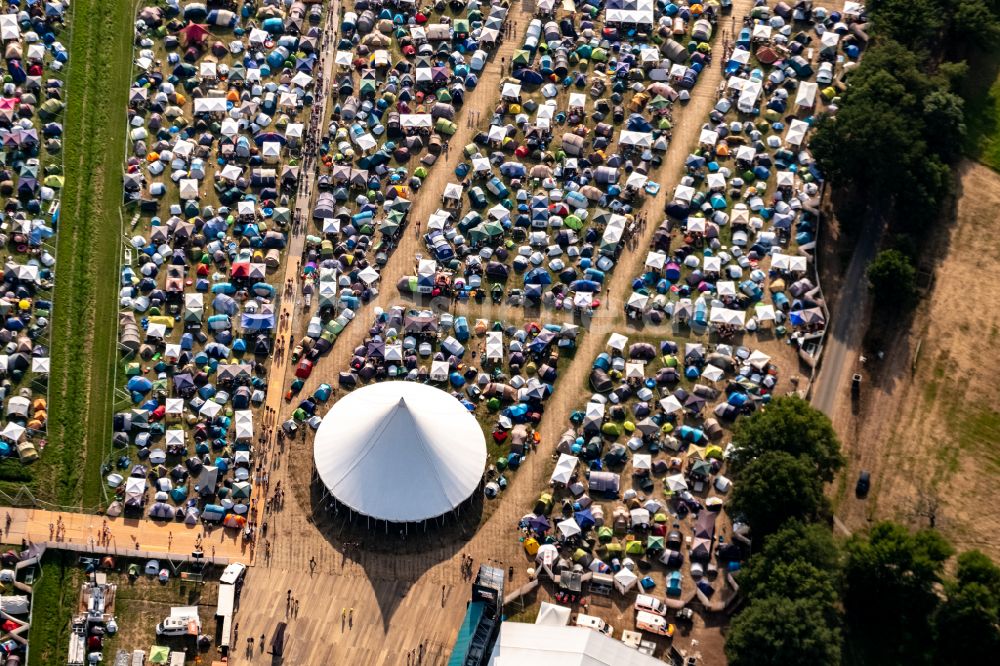 Luftaufnahme Weeze - Gelände des PAROOKAVILLE - Electronic Music Festival in Weeze im Bundesland Nordrhein-Westfalen, Deutschland