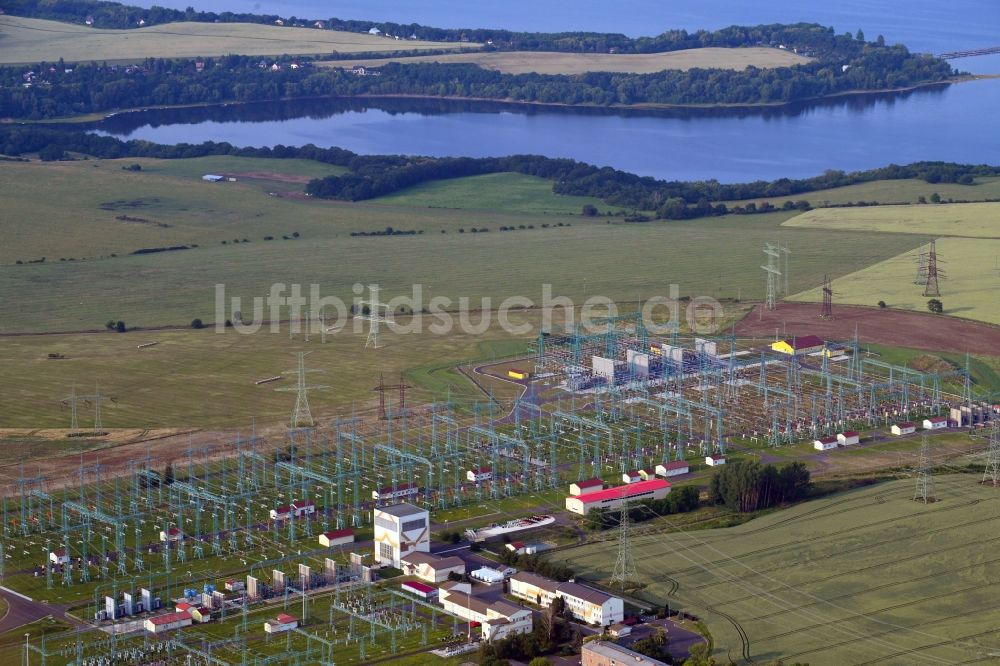 Luftbild Rokle - Gelände des Umspannwerkes CEPS a.s. Hradec in Rokle in Ustecky kraj - Aussiger Region, Tschechien