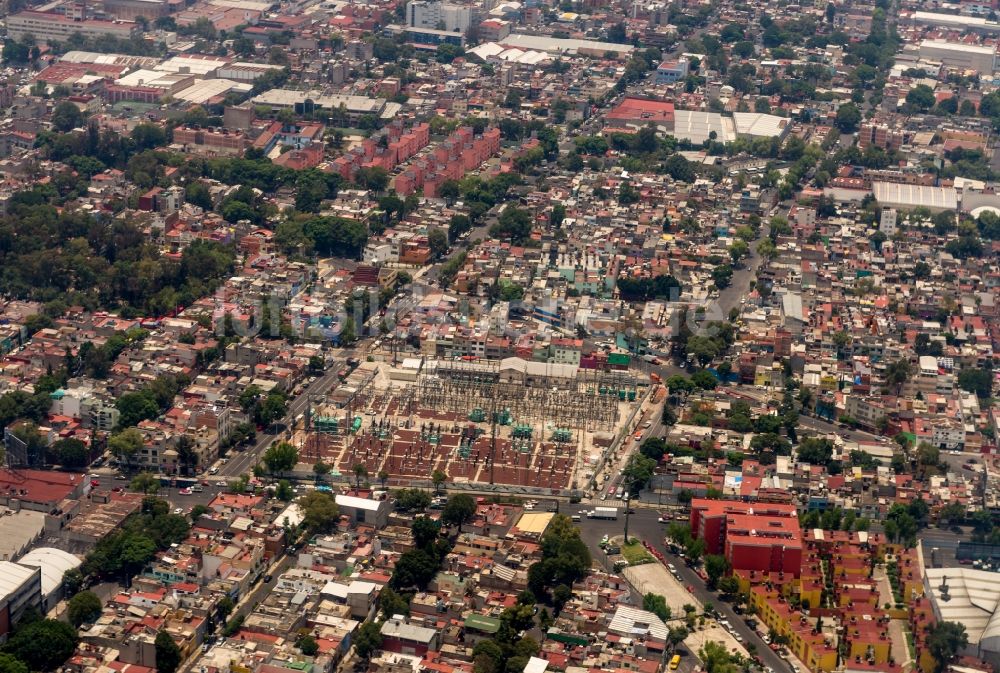 Ciudad de Mexico aus der Vogelperspektive: Gelände des Umspannwerkes CFE S.E. JAMAICA in Ciudad de Mexico in Mexiko