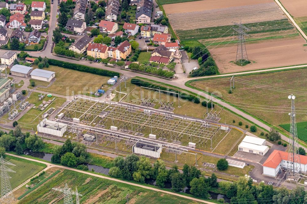 Luftaufnahme Eichstetten am Kaiserstuhl - Gelände des Umspannwerkes der ENBW in Eichstetten am Kaiserstuhl im Bundesland Baden-Württemberg