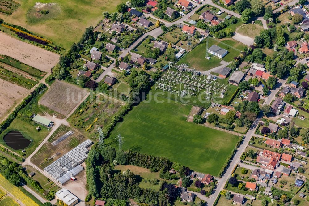 Luftaufnahme Göhl - Gelände des Umspannwerkes in Göhl im Bundesland Schleswig-Holstein, Deutschland