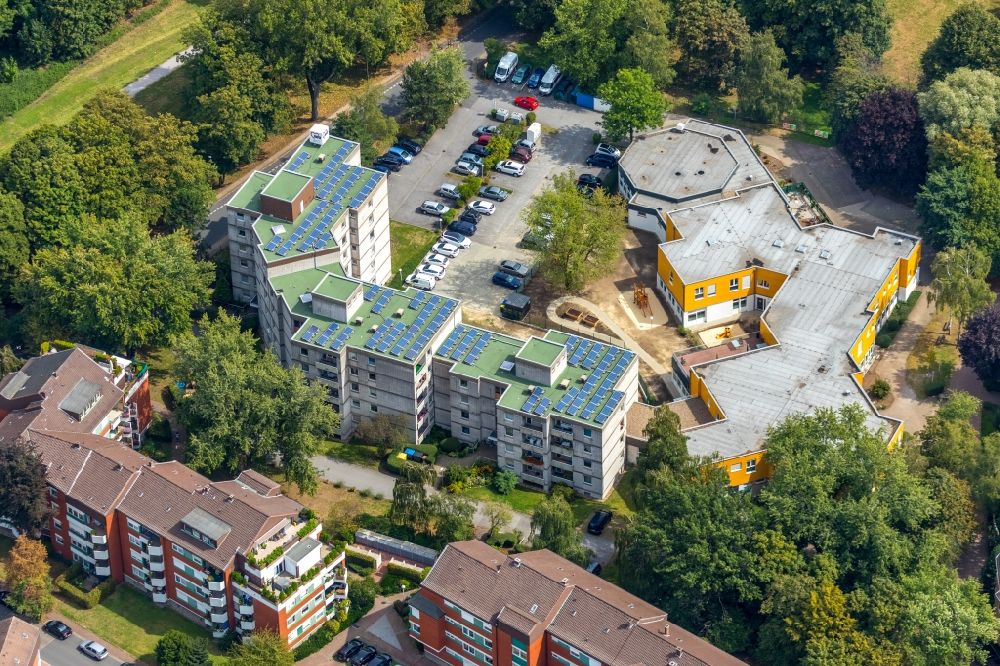 Luftaufnahme Lünen - Gelände Wohnheim - Gebäude an der Marie-Juchacz-Straße in Lünen im Bundesland Nordrhein-Westfalen, Deutschland