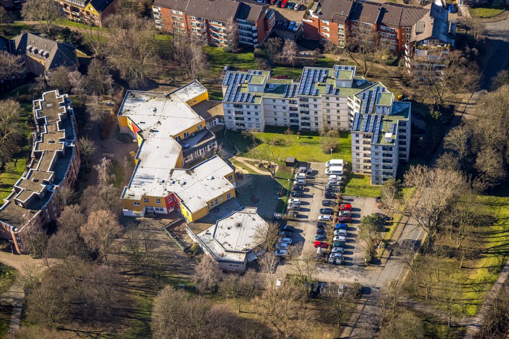 Lünen aus der Vogelperspektive: Gelände Wohnheim - Gebäude an der Marie-Juchacz-Straße in Lünen im Bundesland Nordrhein-Westfalen, Deutschland