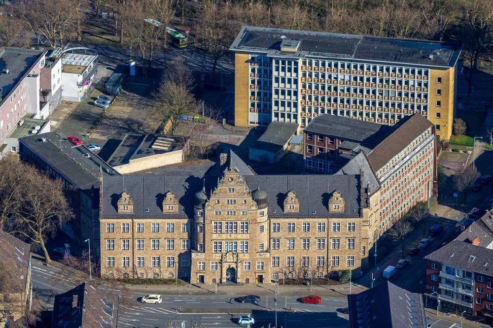 Luftaufnahme Oberhausen - Gerichts- Gebäudekomplex Oberhausen am Friedensplatz in Oberhausen im Bundesland Nordrhein-Westfalen, Deutschland