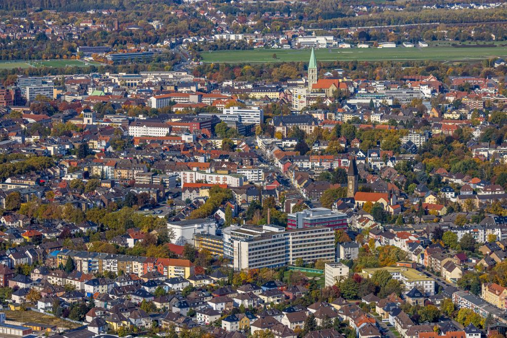 Luftaufnahme Hamm - Gerichts- Gebäudekomplex OLG Oberlandesgericht in Hamm im Bundesland Nordrhein-Westfalen, Deutschland