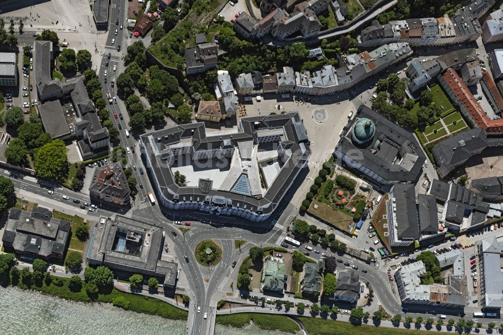 Luftaufnahme Salzburg - Gerichts- Gebäudekomplex Landesgericht Salzburg in Salzburg in Österreich
