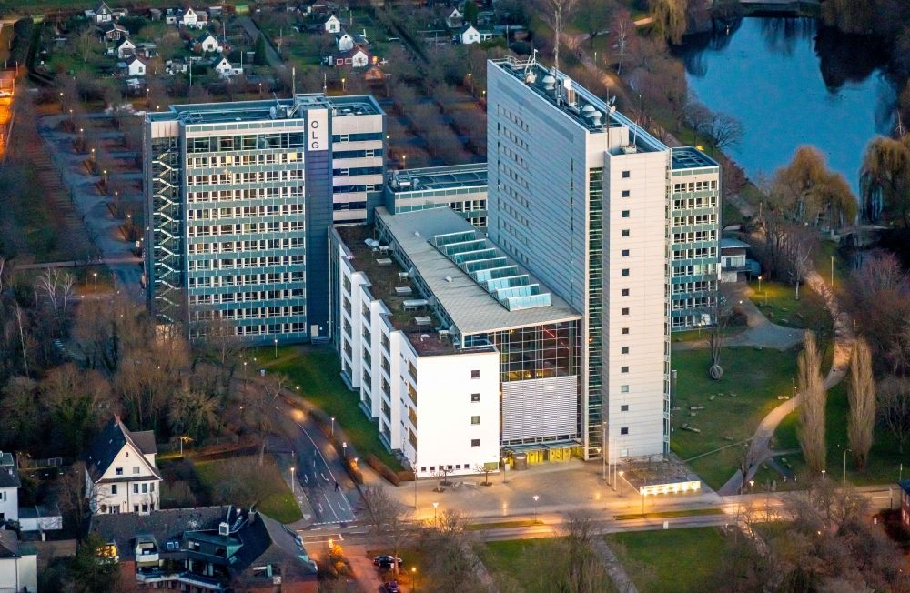 Luftbild Hamm - Gerichts- Gebäudekomplex des Oberlandesgericht Hamm am Ostringpark in Hamm im Bundesland Nordrhein-Westfalen, Deutschland