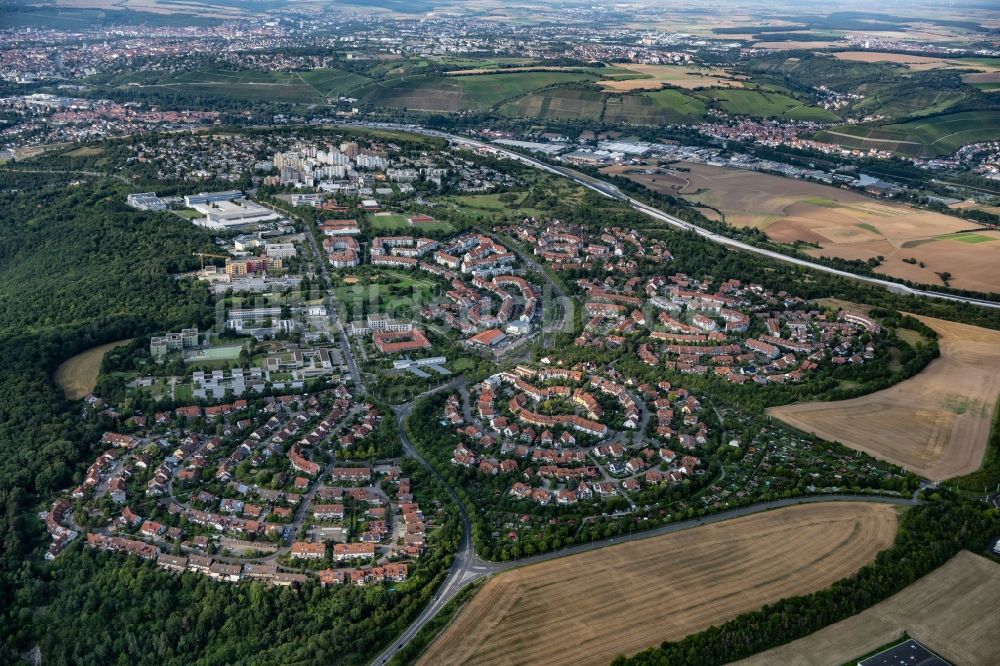 Würzburg von oben - Gesamtübersicht im Ortsteil Heuchelhof in Würzburg im Bundesland Bayern, Deutschland