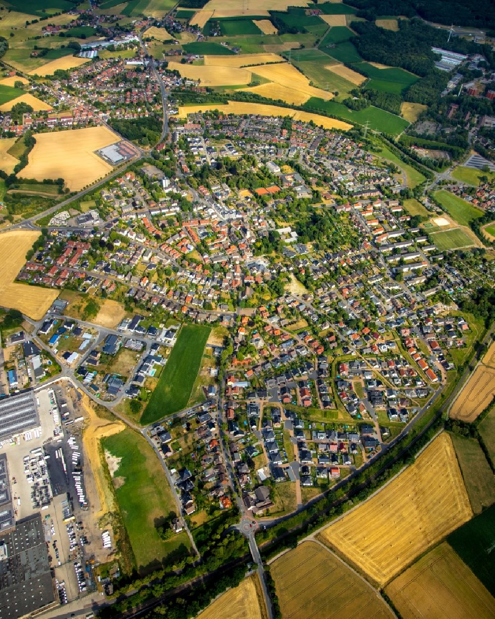 Luftbild Bork - Gesamtübersicht und Stadtgebiet mit Außenbezirken und Innenstadtbereich in Bork im Bundesland Nordrhein-Westfalen, Deutschland