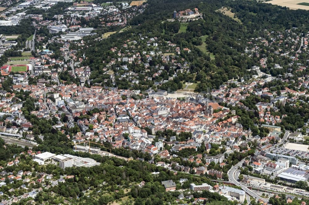 Luftbild Coburg - Gesamtübersicht und Stadtgebiet mit Außenbezirken und Innenstadtbereich in Coburg im Bundesland Bayern, Deutschland