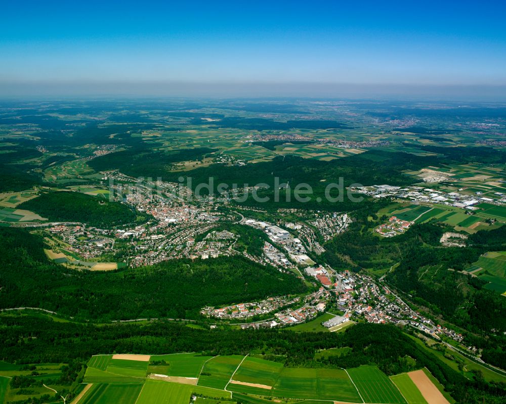 Luftbild Emmingen - Gesamtübersicht und Stadtgebiet mit Außenbezirken und Innenstadtbereich in Emmingen im Bundesland Baden-Württemberg, Deutschland