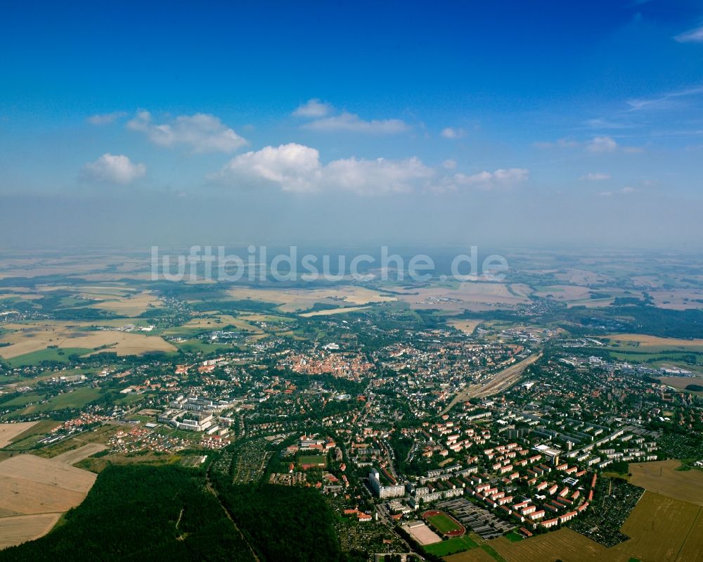 Luftbild Freiberg - Gesamtübersicht und Stadtgebiet mit Außenbezirken und Innenstadtbereich in Freiberg im Bundesland Sachsen, Deutschland
