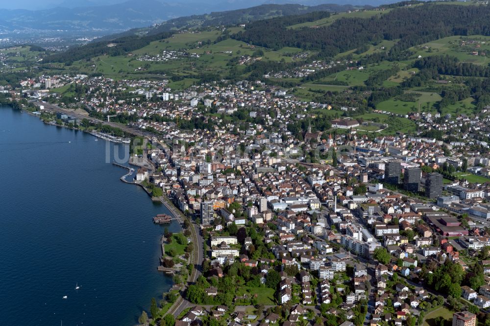 Luftbild Rorschach - Gesamtübersicht und Stadtgebiet mit Außenbezirken und Innenstadtbereich in Rorschach im Kanton Sankt Gallen, Schweiz