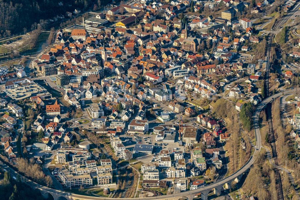 Luftbild Nagold - Gesamtübersicht und Stadtgebiet und Innenstadtbereich in Nagold im Bundesland Baden-Württemberg, Deutschland