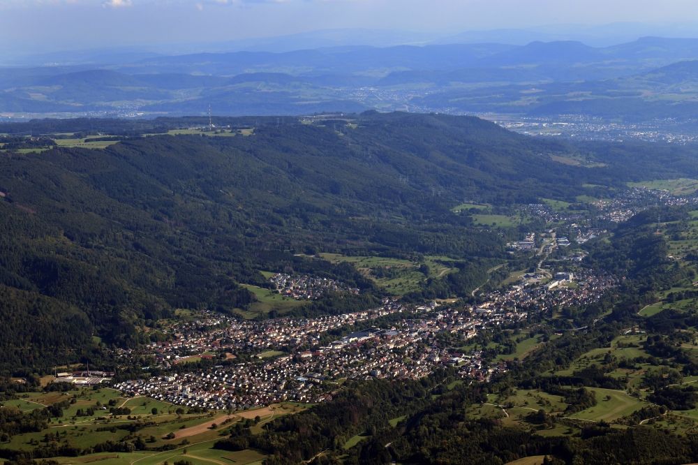 Luftbild Wehr - Gesamtübersicht und Stadtgebiet von Wehr am Hotzenwald im Bundesland Baden-Württemberg, Deutschland
