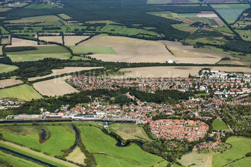 Luftbild Boizenburg/Elbe - Gesamtübersicht des Stadtgebietes in Boizenburg/Elbe im Bundesland Mecklenburg-Vorpommern, Deutschland