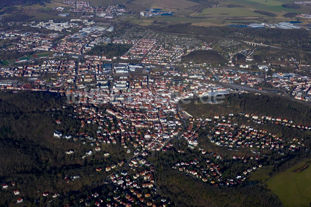 Luftaufnahme Eisenach - Gesamtübersicht des Stadtgebietes in Eisenach im Bundesland Thüringen, Deutschland