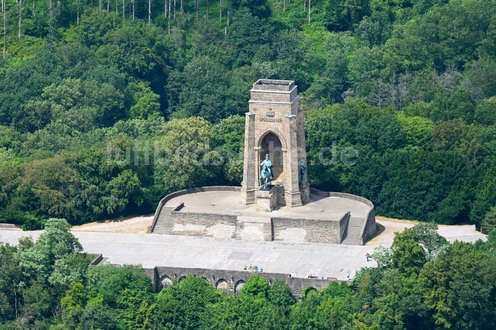Luftaufnahme Dortmund - Geschichts- Denkmal Kaiser Wilhelm Denkmal in Dortmund im Bundesland Nordrhein-Westfalen, Deutschland