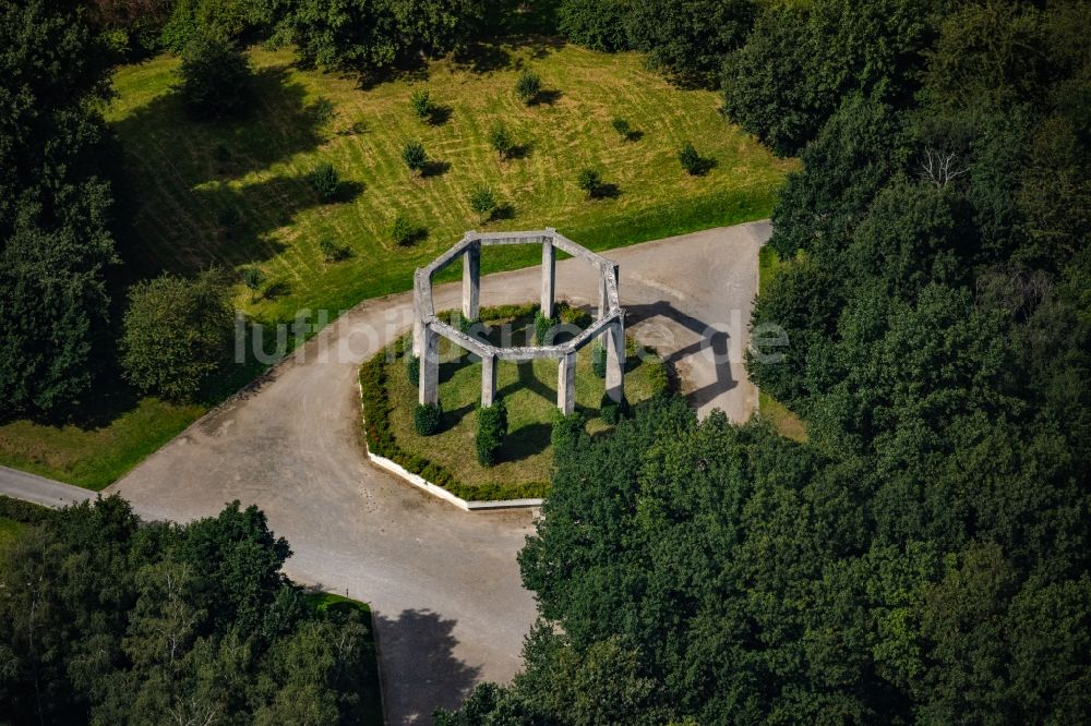 Luftbild Gelsenkirchen - Geschichts- Denkmal im Nordsternpark in Gelsenkirchen im Bundesland Nordrhein-Westfalen, Deutschland