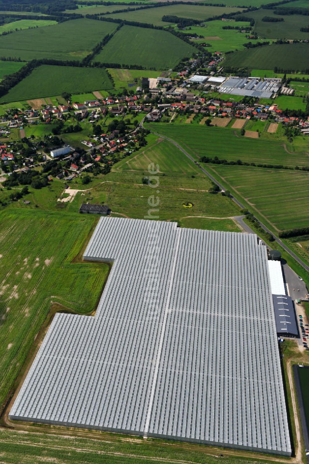 Luftbild Felgentreu - Gewächshausanlagen zur Gemüseproduktion im brandenburgischen Felgentreu