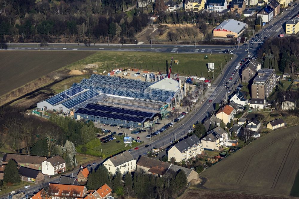 Luftbild Bochum - Gewächshausreihen zur Blumenzucht in Bochum im Bundesland Nordrhein-Westfalen, Deutschland