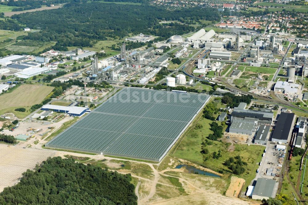 Luftbild Lutherstadt Wittenberg - Gewächshausreihen zur Gemüsezucht in Lutherstadt Wittenberg im Bundesland Sachsen-Anhalt, Deutschland