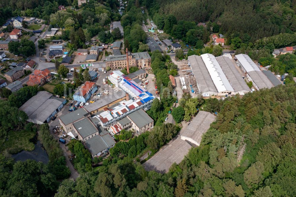 Luftbild Spechthausen - Gewerbegebiet Alte Papierfabrik in Spechthausen im Bundesland Brandenburg, Deutschland