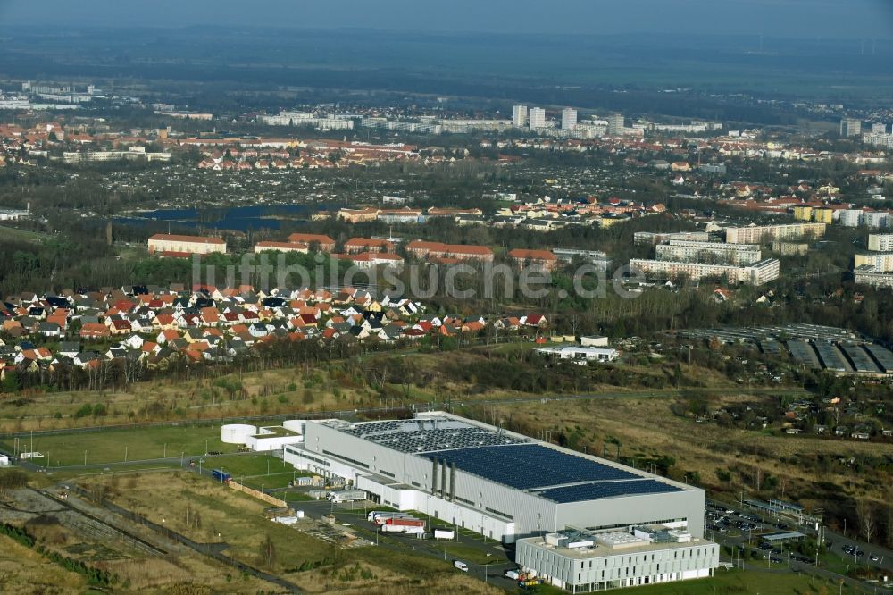 Luftbild Frankfurt (Oder) - Gewerbegebiet der Astronergy Solarmodule GmbH Chint-Allee in Frankfurt (Oder) im Bundesland Brandenburg