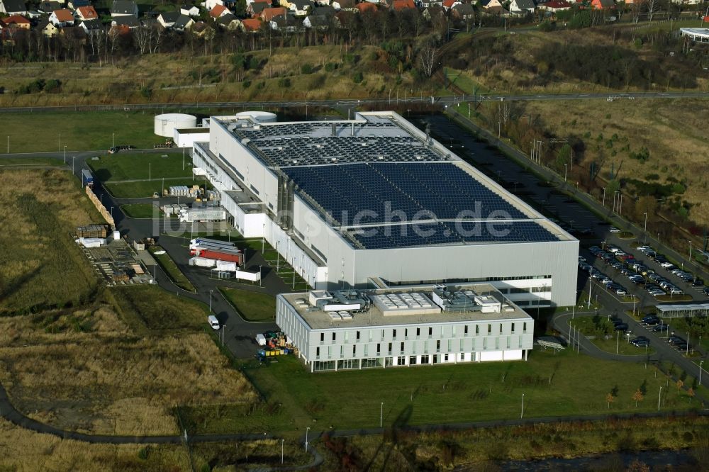 Frankfurt (Oder) aus der Vogelperspektive: Gewerbegebiet der Astronergy Solarmodule GmbH Chint-Allee in Frankfurt (Oder) im Bundesland Brandenburg