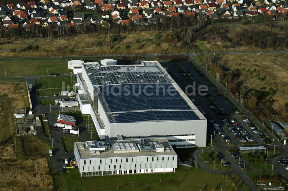 Frankfurt (Oder) von oben - Gewerbegebiet der Astronergy Solarmodule GmbH Chint-Allee in Frankfurt (Oder) im Bundesland Brandenburg