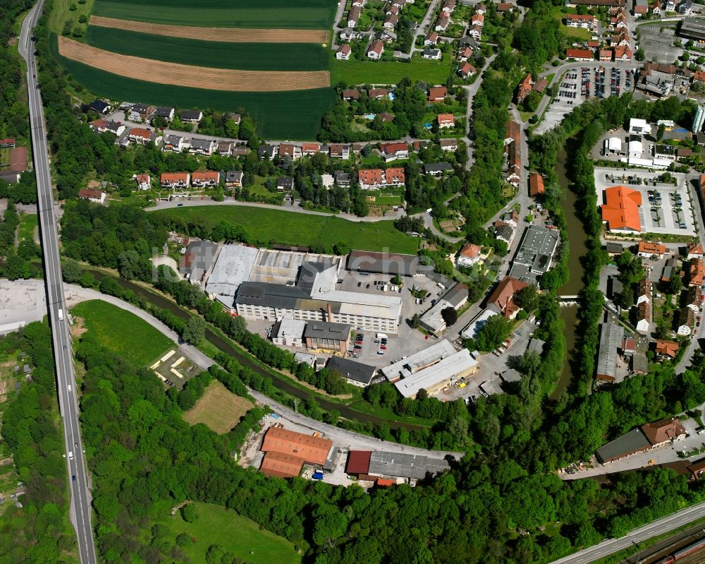 Luftaufnahme Backnang - Gewerbegebiet in Backnang im Bundesland Baden-Württemberg, Deutschland