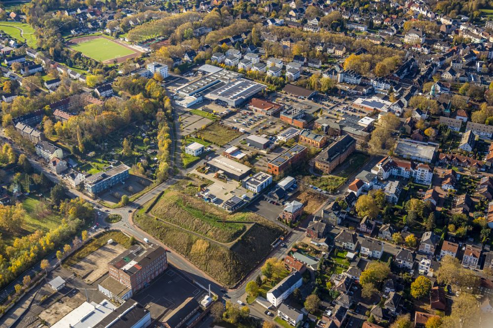 Luftbild Bochum - Gewerbegebiet mit Blick auf die Die drei großen Herren in Bochum im Bundesland Nordrhein-Westfalen, Deutschland