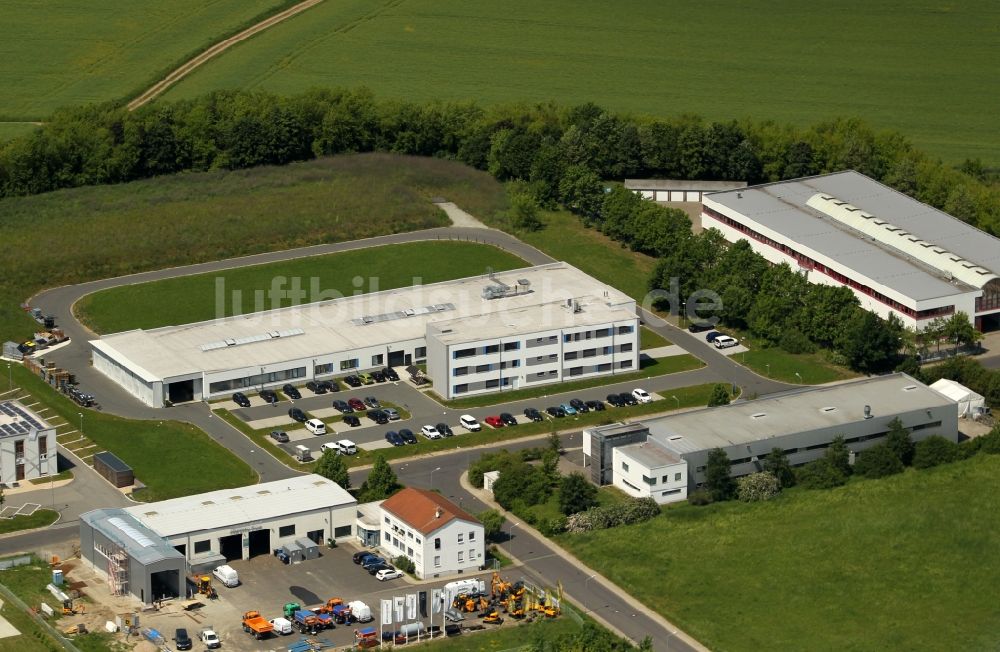 Luftbild Weimar - Gewerbegebiet mit Blick auf das Gebäude der Antennentechnik Bad Blankenburg GmbH im Ortsteil Legefeld in Weimar im Bundesland Thüringen, Deutschland