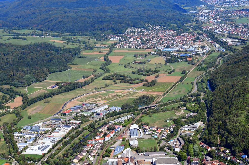 Luftaufnahme Brombach - Gewerbegebiet in Brombach im Bundesland Baden-Württemberg, Deutschland