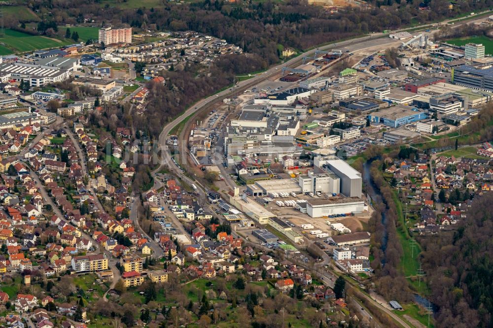 Luftbild Pforzheim - Gewerbegebiet Dennigstraße mit Versandhaus Wenz in Pforzheim im Bundesland Baden-Württemberg