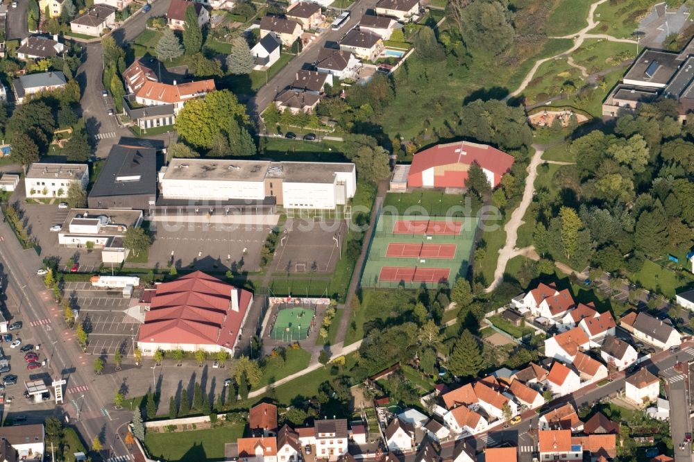 Luftaufnahme Drusenheim - Gewerbegebiet Süd in Drusenheim in Grand Est, Frankreich
