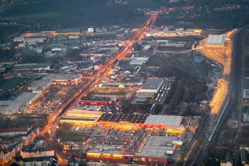 Luftaufnahme Dortmund - Gewerbegebiet entlang der Bornstraße im Ortsteil Nordmarkt-Ost in Dortmund im Bundesland Nordrhein-Westfalen, Deutschland