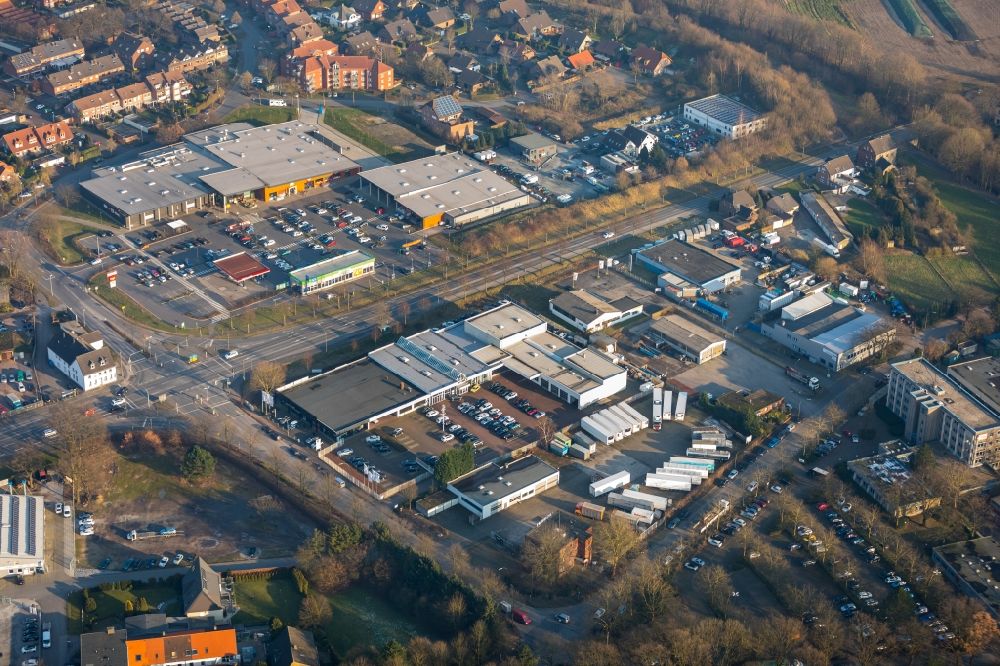 Luftbild Dorsten - Gewerbegebiet entlang der Händelstraße in Dorsten im Bundesland Nordrhein-Westfalen, Deutschland