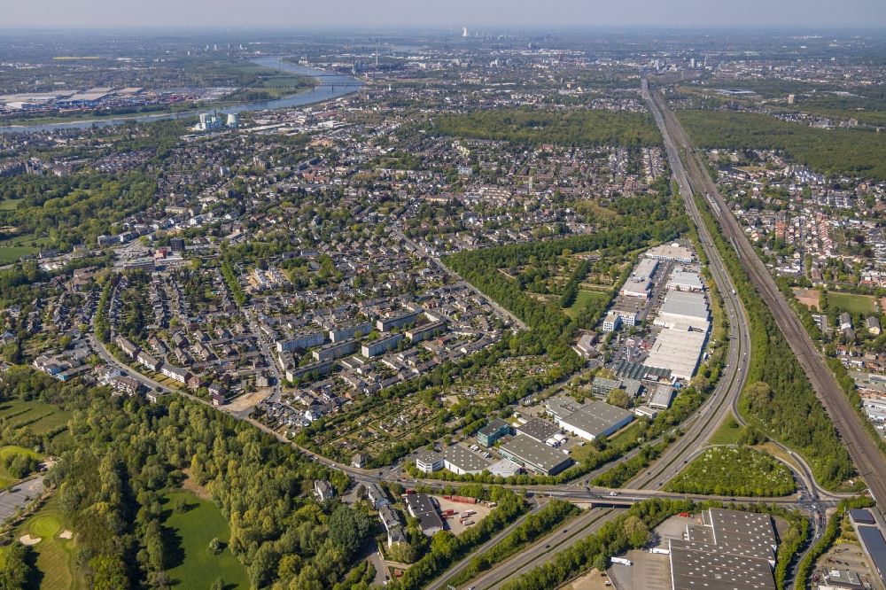 Luftbild Duisburg - Gewerbegebiet entlang der Keniastraße im Ortsteil Großenbaum in Duisburg im Bundesland Nordrhein-Westfalen, Deutschland