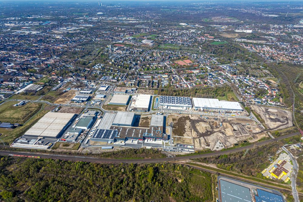 Luftbild Gelsenkirchen - Gewerbegebiet an der Europastraße in Gelsenkirchen im Bundesland Nordrhein-Westfalen, Deutschland