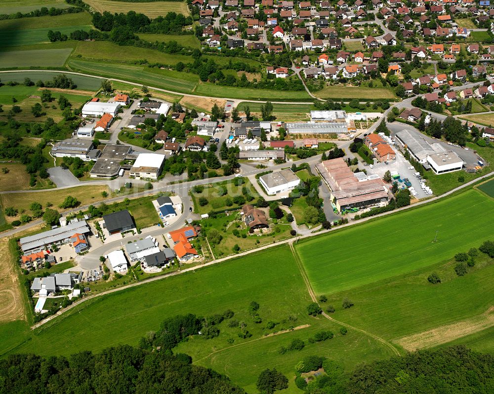 Luftaufnahme Gechingen - Gewerbegebiet in Gechingen im Bundesland Baden-Württemberg, Deutschland