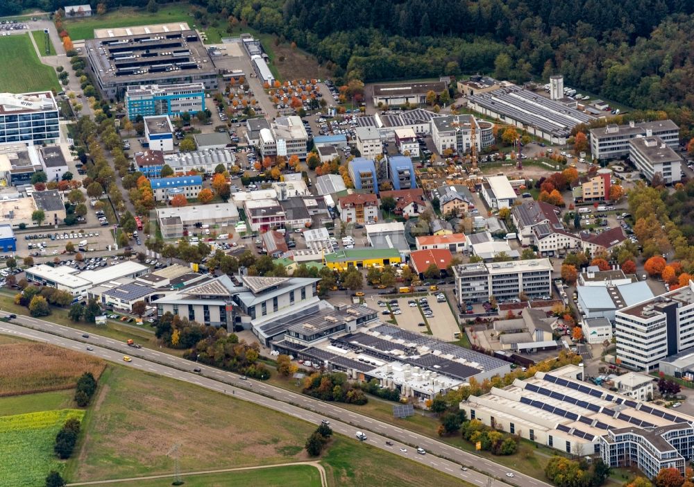 Luftbild Freiburg im Breisgau - Gewerbegebiet Haid in Freiburg im Breisgau im Bundesland Baden-Württemberg, Deutschland