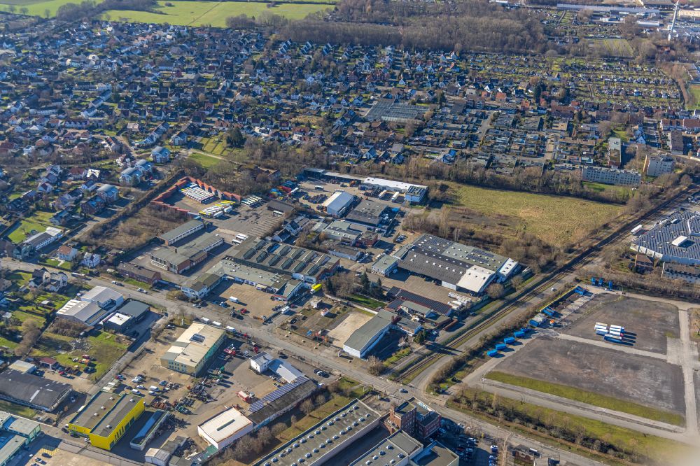 Luftbild Hamm - Gewerbegebiet in Hamm im Bundesland Nordrhein-Westfalen, Deutschland