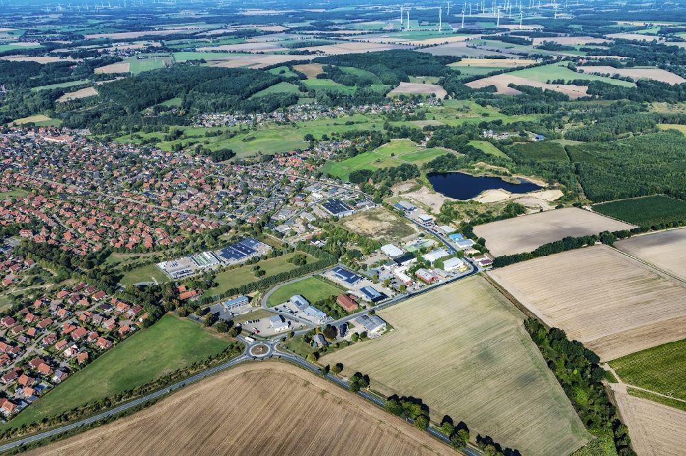 Harsefeld von oben - Gewerbegebiet in Harsefeld im Bundesland Niedersachsen, Deutschland