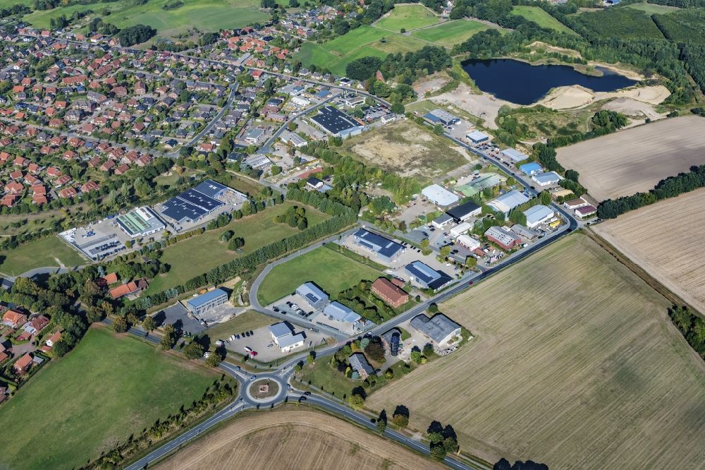 Harsefeld aus der Vogelperspektive: Gewerbegebiet in Harsefeld im Bundesland Niedersachsen, Deutschland